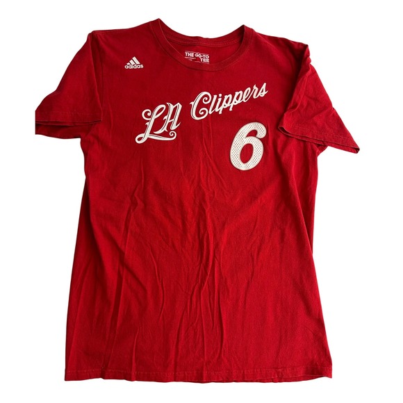 Adidas LA Clippers Jordan #6 Red T-Shirt NBA Basketball Men's Medium Crew Neck - Picture 1 of 10